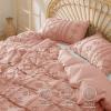 imageBedsure Pink Duvet Cover Queen Size with Bowknot Jacquard Design Soft and Elegant Boho Bedding Set Luxurious Craftsmanship for a Stylish BedroomIncludes 1 90quotx90quot Duvet Cover ampamp 2 Pillow Shams16  Pink  Elegant No Comforter