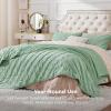 imageBedsure Fluffy Comforter Set Queen Dark Grey Crystal Fleece Bedding Set Luxury Soft Warm Bedding for All Season 3 Pieces 1 Comforter 90quot x 90quot and 2 Pillow Shams 20quotx 26quot03  Sage Green