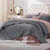 imageBedsure Fluffy Comforter Set Queen Dark Grey Crystal Fleece Bedding Set Luxury Soft Warm Bedding for All Season 3 Pieces 1 Comforter 90quot x 90quot and 2 Pillow Shams 20quotx 26quot01  Dark Grey