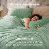 imageBedsure Fluffy Comforter Set Queen Dark Grey Crystal Fleece Bedding Set Luxury Soft Warm Bedding for All Season 3 Pieces 1 Comforter 90quot x 90quot and 2 Pillow Shams 20quotx 26quot03  Sage Green