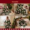 imageBedsure Wearable Heated Blanket with Foot Pocket  Electric Snuggle Blanket for Adult with Sleeves Winter Gifts for Mom Women Girlfriend Warm Sherpa Heating Throw Auto Shut Off 50 x 7118quot Cream07  Green Gingerbread Man