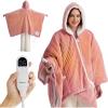 imageBedsure Wearable Heated Blanket with Foot Pocket  Electric Snuggle Blanket for Adult with Sleeves Winter Gifts for Mom Women Girlfriend Warm Sherpa Heating Throw Auto Shut Off 50 x 7118quot Cream02  Pink