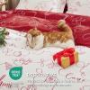 imageBedsure Christmas Duvet Cover Queen  Christmas Bedding Set Reversible Buffalo Check Printed Plaid Duvet Cover 3 Pieces Bedding Set with 2 Pillow Shams Queen Snowflake and Reindeer03  Christmas Wishes No Comforter