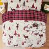 imageBedsure Christmas Duvet Cover Queen  Christmas Bedding Set Reversible Buffalo Check Printed Plaid Duvet Cover 3 Pieces Bedding Set with 2 Pillow Shams Queen Snowflake and Reindeer01  Reindeer No Comforter