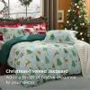 imageBedsure Christmas Duvet Cover Queen  Christmas Bedding Set Reversible Buffalo Check Printed Plaid Duvet Cover 3 Pieces Bedding Set with 2 Pillow Shams Queen Snowflake and Reindeer07 Christmas Tree and Reindeer No Comforter