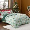 imageBedsure Christmas Duvet Cover Queen  Christmas Bedding Set Reversible Buffalo Check Printed Plaid Duvet Cover 3 Pieces Bedding Set with 2 Pillow Shams Queen Snowflake and Reindeer07 Christmas Tree and Reindeer No Comforter