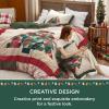 imageBedsure Christmas Duvet Cover Queen  Christmas Bedding Set Reversible Buffalo Check Printed Plaid Duvet Cover 3 Pieces Bedding Set with 2 Pillow Shams Queen Snowflake and Reindeer02  Christmas Tree No Comforter