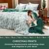 imageBedsure Christmas Duvet Cover Queen  Christmas Bedding Set Reversible Buffalo Check Printed Plaid Duvet Cover 3 Pieces Bedding Set with 2 Pillow Shams Queen Snowflake and Reindeer09  Green Forest No Comforter