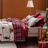 imageBedsure Christmas Duvet Cover Queen  Christmas Bedding Set Reversible Buffalo Check Printed Plaid Duvet Cover 3 Pieces Bedding Set with 2 Pillow Shams Queen Snowflake and Reindeer01  Reindeer No Comforter