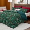 imageBedsure Christmas Duvet Cover Queen  Christmas Bedding Set Reversible Buffalo Check Printed Plaid Duvet Cover 3 Pieces Bedding Set with 2 Pillow Shams Queen Snowflake and Reindeer06  Christmas Gift No Comforter