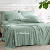 imageBedsure Deep Pocket Queen Sheets  6 Piece Prewashed UltraSoft Queen Sheet Set Fits Mattresses Up to 18 Inches Thick Breathable ampamp Secure Fit Hotel Luxury Bedding Light PinkSage Green