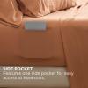 imageBedsure Deep Pocket Queen Sheets  6 Piece Prewashed UltraSoft Queen Sheet Set Fits Mattresses Up to 18 Inches Thick Breathable ampamp Secure Fit Hotel Luxury Bedding Light PinkBurnt Orange
