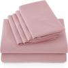imageBedsure Deep Pocket Queen Sheets  6 Piece Prewashed UltraSoft Queen Sheet Set Fits Mattresses Up to 18 Inches Thick Breathable ampamp Secure Fit Hotel Luxury Bedding Light PinkLight Pink