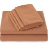 imageBedsure Deep Pocket Queen Sheets  6 Piece Prewashed UltraSoft Queen Sheet Set Fits Mattresses Up to 18 Inches Thick Breathable ampamp Secure Fit Hotel Luxury Bedding Light PinkBurnt Orange