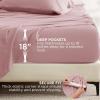 imageBedsure Deep Pocket Queen Sheets  6 Piece Prewashed UltraSoft Queen Sheet Set Fits Mattresses Up to 18 Inches Thick Breathable ampamp Secure Fit Hotel Luxury Bedding Light PinkLight Pink