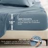 imageBedsure Deep Pocket Queen Sheets  6 Piece Prewashed UltraSoft Queen Sheet Set Fits Mattresses Up to 18 Inches Thick Breathable ampamp Secure Fit Hotel Luxury Bedding Light PinkMineral Blue