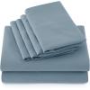imageBedsure Deep Pocket Queen Sheets  6 Piece Prewashed UltraSoft Queen Sheet Set Fits Mattresses Up to 18 Inches Thick Breathable ampamp Secure Fit Hotel Luxury Bedding Light PinkMineral Blue
