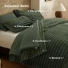 imageBedsure Gentlesoft 2in1 Queen Comforter Set and Detachable Fluffy Blanket Beige Bedding Set for All Season Use SnapTech Design for Space Saving Includes 2 Pillow Shams 2 Pillowcases03  Olive Green