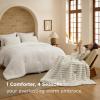 imageBedsure Gentlesoft 2in1 Queen Comforter Set and Detachable Fluffy Blanket Beige Bedding Set for All Season Use SnapTech Design for Space Saving Includes 2 Pillow Shams 2 Pillowcases02  White