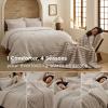 imageBedsure Gentlesoft 2in1 Queen Comforter Set and Detachable Fluffy Blanket Beige Bedding Set for All Season Use SnapTech Design for Space Saving Includes 2 Pillow Shams 2 Pillowcases01  Beige