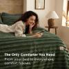 imageBedsure Gentlesoft 2in1 Queen Comforter Set and Detachable Fluffy Blanket Beige Bedding Set for All Season Use SnapTech Design for Space Saving Includes 2 Pillow Shams 2 Pillowcases03  Olive Green