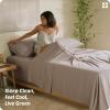 imageBedsure Organic Bamboo Viscose Sheets  OCS ampamp OekoTex 18 inch Deep Pockets Queen Sheet Set 100 Viscose Derived from Bamboo UltraSoft Breathable ampamp Cooling Bedsheets 4 Pieces Ivory03  Taupe