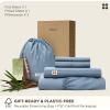 imageBedsure Organic Bamboo Viscose Sheets  OCS ampamp OekoTex 18 inch Deep Pockets Queen Sheet Set 100 Viscose Derived from Bamboo UltraSoft Breathable ampamp Cooling Bedsheets 4 Pieces Ivory04  Mineral Blue