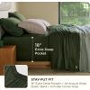 imageBedsure Organic Bamboo Viscose Sheets  OCS ampamp OekoTex 18 inch Deep Pockets Queen Sheet Set 100 Viscose Derived from Bamboo UltraSoft Breathable ampamp Cooling Bedsheets 4 Pieces Ivory05  Olive Green