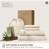 imageBedsure Organic Bamboo Viscose Sheets  OCS ampamp OekoTex 18 inch Deep Pockets Queen Sheet Set 100 Viscose Derived from Bamboo UltraSoft Breathable ampamp Cooling Bedsheets 4 Pieces Ivory02  Beige