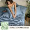 imageBedsure Organic Bamboo Viscose Sheets  OCS ampamp OekoTex 18 inch Deep Pockets Queen Sheet Set 100 Viscose Derived from Bamboo UltraSoft Breathable ampamp Cooling Bedsheets 4 Pieces Ivory04  Mineral Blue
