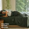 imageBedsure Organic Bamboo Viscose Sheets  OCS ampamp OekoTex 18 inch Deep Pockets Queen Sheet Set 100 Viscose Derived from Bamboo UltraSoft Breathable ampamp Cooling Bedsheets 4 Pieces Ivory05  Olive Green