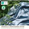 imageBedsure Organic Bamboo Viscose Sheets  OCS ampamp OekoTex 18 inch Deep Pockets Queen Sheet Set 100 Viscose Derived from Bamboo UltraSoft Breathable ampamp Cooling Bedsheets 4 Pieces Ivory04  Mineral Blue