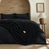 imageBedsure Gentlesoft 2in1 Queen Comforter Set and Detachable Fluffy Blanket Beige Bedding Set for All Season Use SnapTech Design for Space Saving Includes 2 Pillow Shams 2 Pillowcases04  Black
