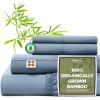 imageBedsure Organic Bamboo Viscose Sheets  OCS ampamp OekoTex 18 inch Deep Pockets Queen Sheet Set 100 Viscose Derived from Bamboo UltraSoft Breathable ampamp Cooling Bedsheets 4 Pieces Ivory04  Mineral Blue