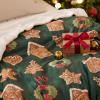 imageBedsure Christmas Throw Blanket for Couch  Christmas Decorations Gifts for Women Warm Sherpa Deer Throw Blanket Red 50quotx60quot3d Gingerbread Green