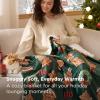 imageBedsure Christmas Throw Blanket for Couch  Christmas Decorations Gifts for Women Warm Sherpa Deer Throw Blanket Red 50quotx60quot3d Gingerbread Green