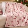 imageBedsure Christmas Throw Blanket for Couch  Christmas Decorations Gifts for Women Warm Sherpa Deer Throw Blanket Red 50quotx60quotCandy Pink