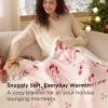 imageBedsure Christmas Throw Blanket for Couch  Christmas Decorations Gifts for Women Warm Sherpa Deer Throw Blanket Red 50quotx60quotCandy Pink