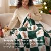imageBedsure Christmas Throw Blanket for Couch  Christmas Decorations Gifts for Women Warm Sherpa Deer Throw Blanket Red 50quotx60quotCheckered Green