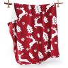 imageBedsure Christmas Throw Blanket for Couch  Christmas Decorations Gifts for Women Warm Sherpa Deer Throw Blanket Red 50quotx60quotElk Red