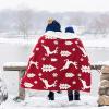 imageBedsure Christmas Throw Blanket for Couch  Christmas Decorations Gifts for Women Warm Sherpa Deer Throw Blanket Red 50quotx60quotElk Red