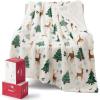 imageBedsure Christmas Throw Blanket for Couch  Christmas Decorations Gifts for Women Warm Sherpa Deer Throw Blanket Red 50quotx60quotElk White