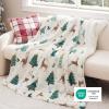 imageBedsure Christmas Throw Blanket for Couch  Christmas Decorations Gifts for Women Warm Sherpa Deer Throw Blanket Red 50quotx60quotElk White