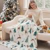 imageBedsure Christmas Throw Blanket for Couch  Christmas Decorations Gifts for Women Warm Sherpa Deer Throw Blanket Red 50quotx60quotElk White