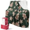 imageBedsure Christmas Throw Blanket for Couch  Christmas Decorations Gifts for Women Warm Sherpa Deer Throw Blanket Red 50quotx60quotGingerbread Green