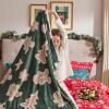 imageBedsure Christmas Throw Blanket for Couch  Christmas Decorations Gifts for Women Warm Sherpa Deer Throw Blanket Red 50quotx60quotGingerbread Green