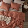 imageBedsure Linen Duvet Cover King Size  Linen Cotton Blend Bedding Set Soft ampamp Cozy 3 Pieces 1 Duvet Cover 104x90 Inches and 2 Pillowcases Natural Color Cooling Bedding Comforter Sold Separately19  Burnt Orange No Comforter