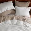 imageBedsure Linen Duvet Cover King Size  Linen Cotton Blend Bedding Set Soft ampamp Cozy 3 Pieces 1 Duvet Cover 104x90 Inches and 2 Pillowcases Natural Color Cooling Bedding Comforter Sold Separately07  White No Comforter