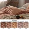 imageBedsure Linen Duvet Cover King Size  Linen Cotton Blend Bedding Set Soft ampamp Cozy 3 Pieces 1 Duvet Cover 104x90 Inches and 2 Pillowcases Natural Color Cooling Bedding Comforter Sold Separately18  Camel No Comforter