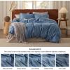 imageBedsure Linen Duvet Cover King Size  Linen Cotton Blend Bedding Set Soft ampamp Cozy 3 Pieces 1 Duvet Cover 104x90 Inches and 2 Pillowcases Natural Color Cooling Bedding Comforter Sold Separately11  Foggy Blue No Comforter